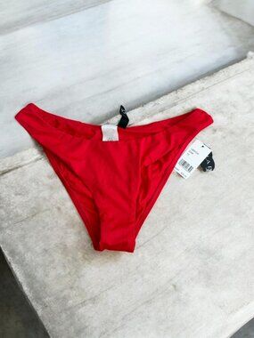 LA BLANCA Red Swim Bikini Bottoms Size 12 NEW NWT